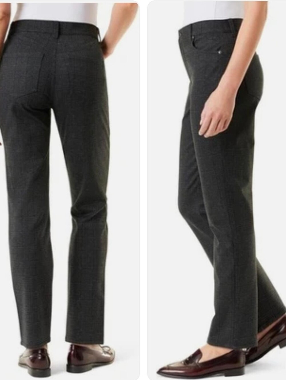 Gloria Vanderbilt Tailored Charcoal Straight-Leg Women's Pants (8)
